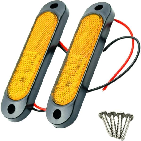 【互換品】Htharros LED リフレクター サイドマーカー 汎用 12V/24V 2個セット ...