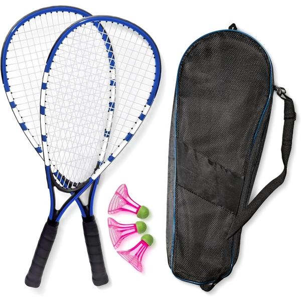 2025年版 アウトドアバドミントンセット ラケット2本＋防風シャトル3個＋収納ケース 風が吹く屋外...