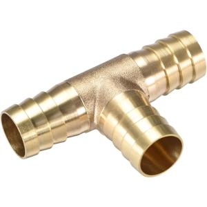オイル ヒーター ホース ジョイント パイプ 継手 真鍮 T コネクタ アダプタ クランプ 空気 (ゴールド19mm1個)