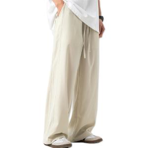 ワイド パンツ かっこいい スタイル ウエスト フィット ロング ズボン 動きやすい 接触冷感 ずぼ...