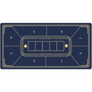 ポーカーマット プレイマット ポーカーテーブル 8人用(ブルー,  40x80cm)