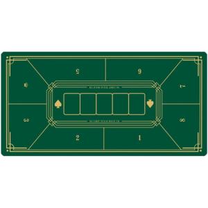 ポーカーマット プレイマット ポーカーテーブル 8人用(グリーン,  40x80cm)