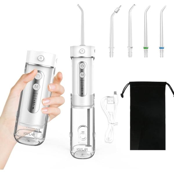 口腔洗浄器 歯科医 ジェットウォッシャー コードレス コンパクト ミニ携帯型 超音波水流 3種類モー...