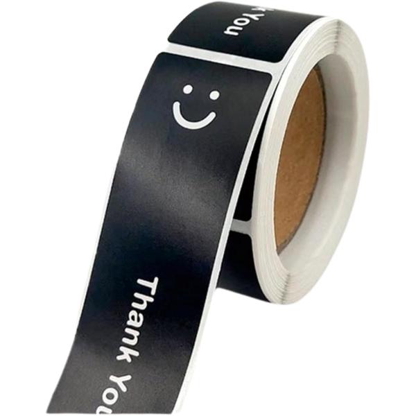 サンキューシール thank you 感謝 ありがとう ギフトシール (ブラック 120枚,  小)