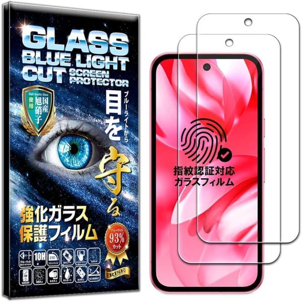 RISE ガラスフィルム Google Pixel 9A 用 保護フィルム 2枚入 液晶保護 (ブル...
