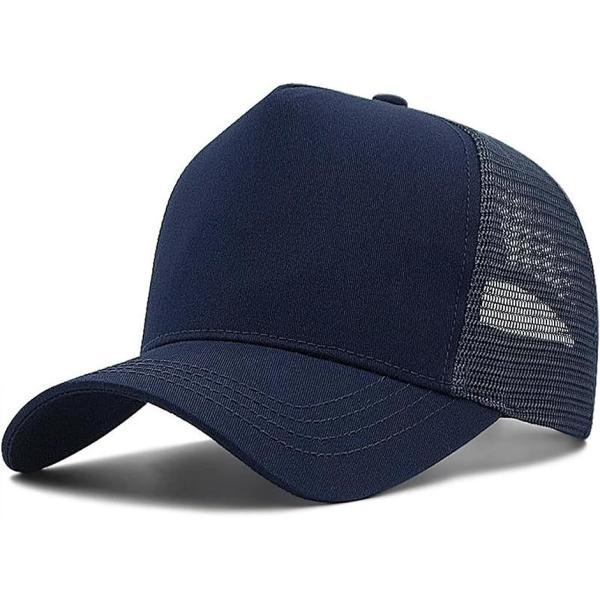 メッシュキャップ 大きいサイズ 無地 深め シンプル メンズ 帽子 (ネイビー,  L)
