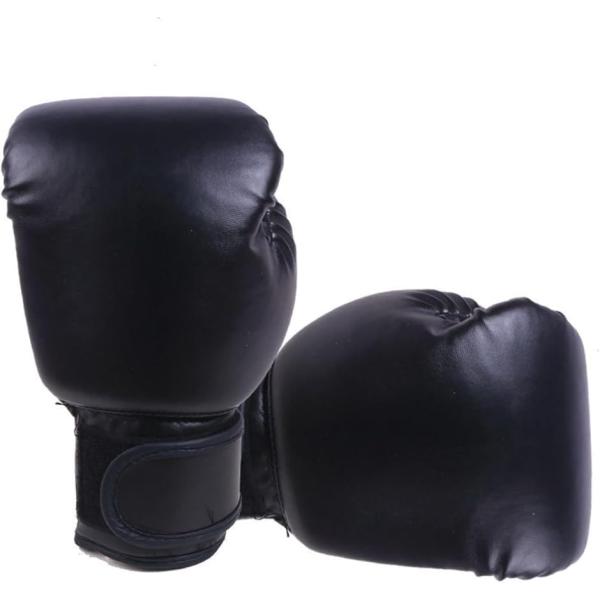 ボクシンググローブ 子供 練習用 パンチンググローブ トレーニング スパーリング (ブラック,  無...