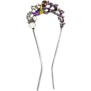 ミャオミャオ 簪 かんざし U字型 髪飾り 和装 留袖 着物 浴衣 金属 アンティーク 孔雀 くじゃ...