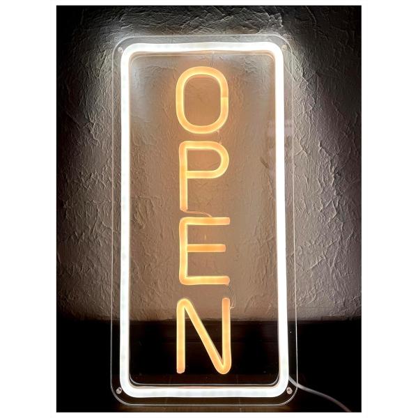 ネオンサイン OPEN LED ネオン看板 オープン ネオンライト 無段階調光 USB給電 壁掛け ...