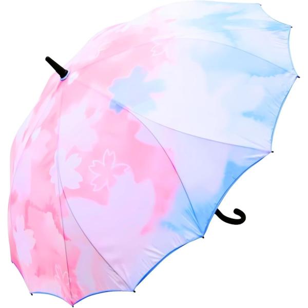 傘 レディース 長傘 桜骨 16本骨 雨傘 日傘 遮光 UVカット率 98％ UPF50+ 晴雨兼用...