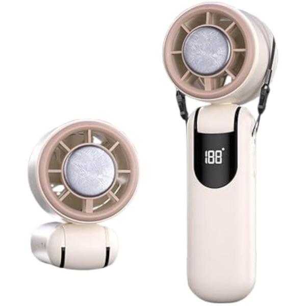 -16℃冷感x風のダブル冷却ハンディファン 冷却プレート搭載 携帯扇風機 静音 (クラシックホワイト...