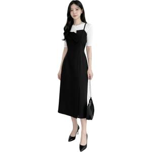 ジェイスコット アシンメトリー ワンピース Iライン ミモレ丈 春夏 ポリエステル ノースリーブ 無...