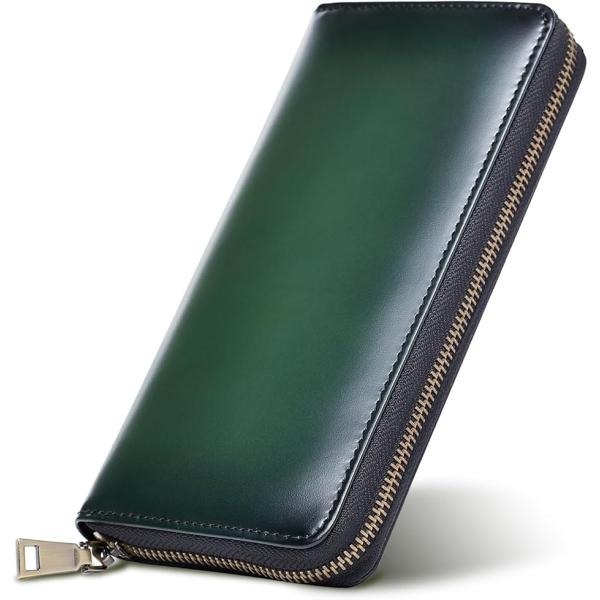 長財布 メンズ 本革手染め仕上げ 日本製 アンティークレザー 高級 薄型 大容量 カード収納 ラウン...