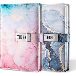 日記帳 鍵付き 大理石 A5 手帳