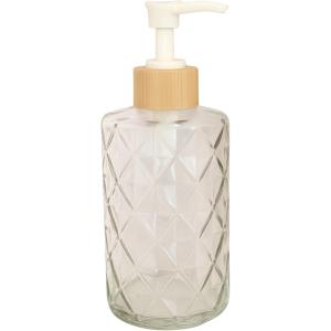 ソープボトル 大容量 ソープディスペンサー おしゃれ 詰め替え ガラス 液体 洗剤 ポンプ (ホワイ...