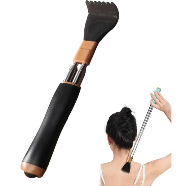 伸縮式 孫の手 背中かき棒 2本軸で安定 最長54cm 敬老の日 プレゼント 携帯便利 かゆい所に手...