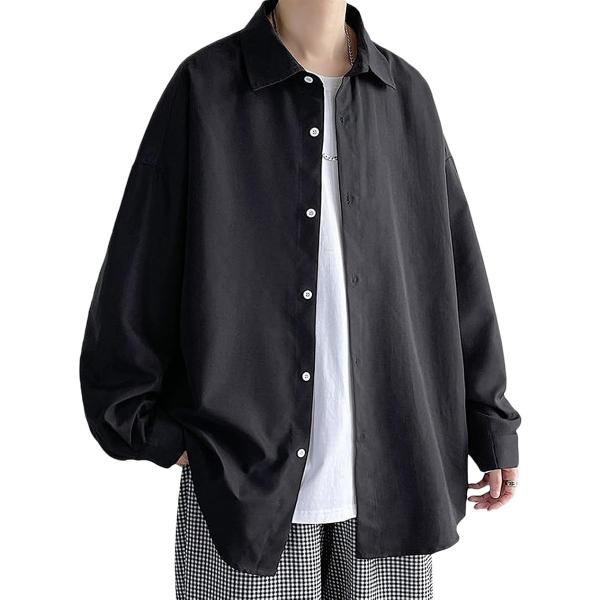 ウェアビー オーバーサイズ 長袖 ロングシャツ おしゃれ ビッグシルエット カジュアル メンズ 春服...