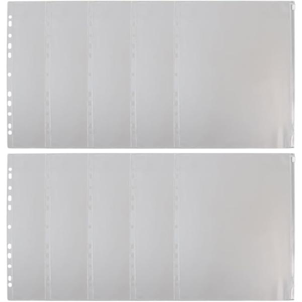 ポケットファイル ルーズリーフ クリアポケット 領収証ファイル ファスナー付き 10枚セット(ホワイ...