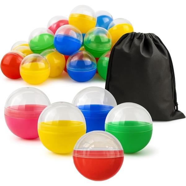カプセル 巾着袋付き 小型カプセルボール おもちゃ 景品 イベント くじ引き 用 カラフル (ハーフ...