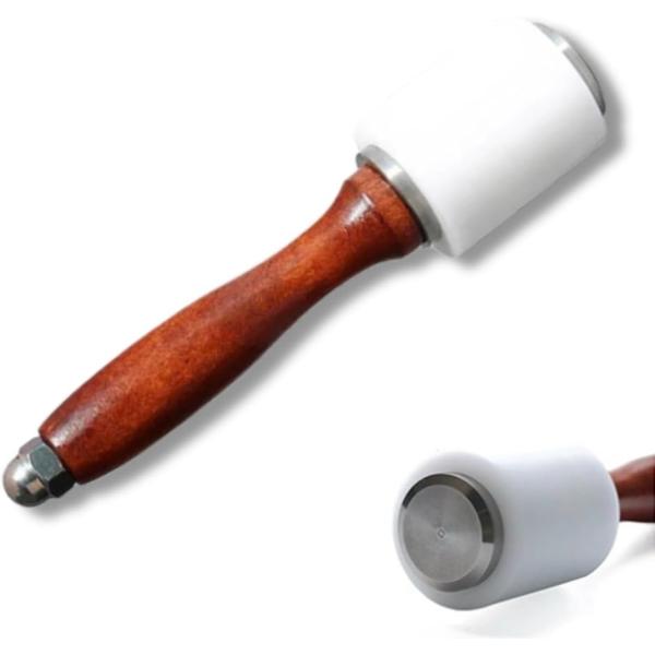 レザークラフト 工具 ナイロンハンマー 革細工 静音 衝撃吸収 穴開け カービング(ストレート)