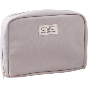 おしゃれ大容量文具ポーチ (グレー)