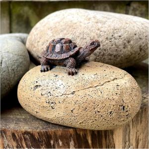 鍵隠し 石 セーフティーボックス 鍵隠しケース 屋外 キーケース スペアキー 収納 隠し金庫 (亀付き)
