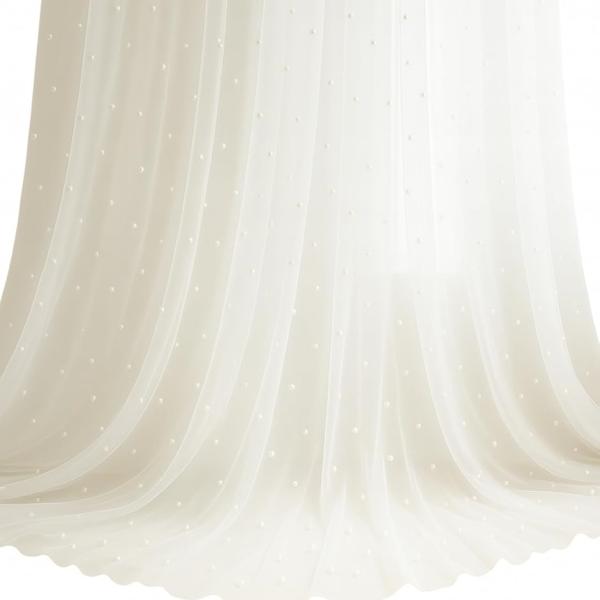 布 幅160cm 長さ3.8mパール チュール シアー ベール 結婚式 ウェディング 素材 お徳用(...