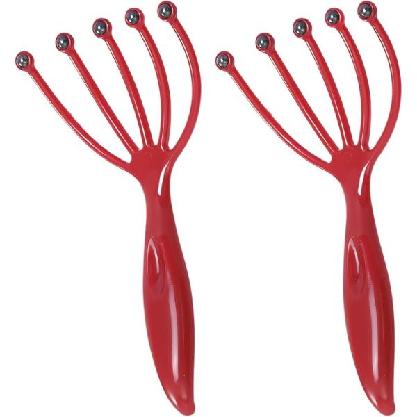 頭皮マッサージ ヘッドスパ ブラシ ヘッドマッサージ 頭皮ケア レッド 2個セット (レッド)