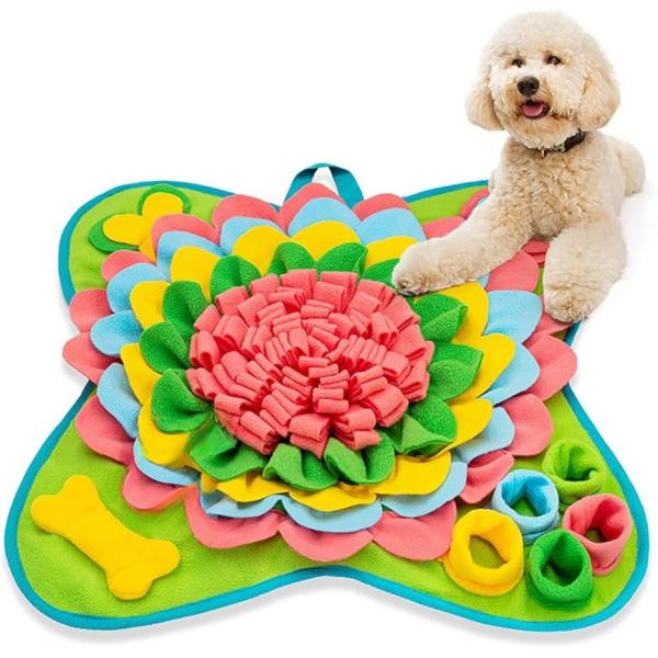 スローフィーダー マット 犬 知育玩具 ノーズワーク おもちゃ 餌入れ おやつ隠し 早食い防止 花形...