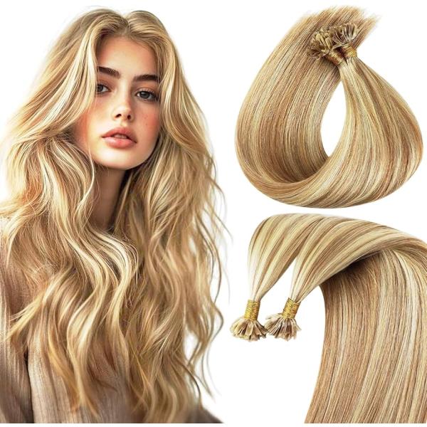 人毛 U TIP チップエクステ レミーエクステ カラー ウィッグ エクステンション(P8-613#...