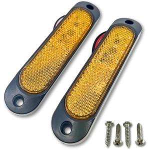 汎用 光る LEDリフレクター 反射板 角型 12V 赤 白 黄 1セット2個入り