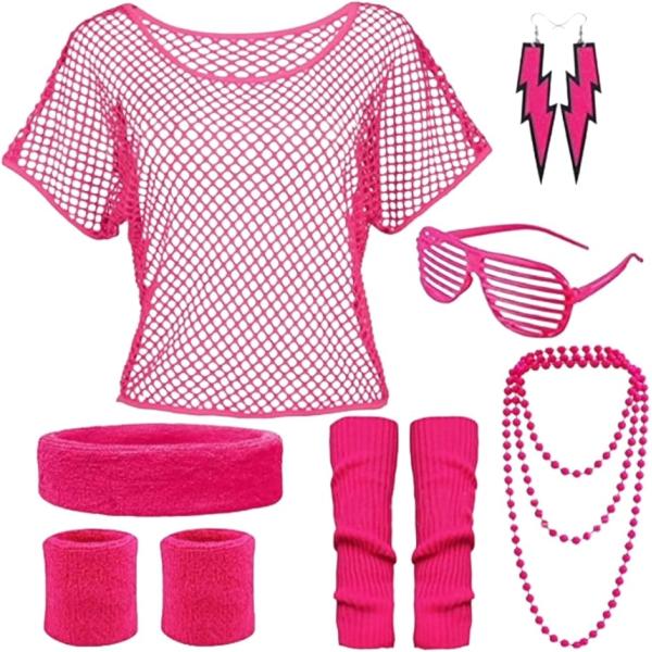 80’s、爆誕 80年代コスチューム コスプレ ネオンファッション パーティー衣装 7点セット 文化...