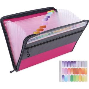 A4 13ポケットファイルケース ピンク