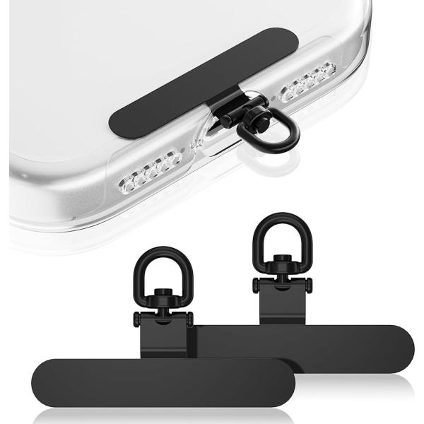 スマホストラップ ストラップホルダー 2個入り極薄0.2mm・360°回転式・浮きにくい設計 タグパ...