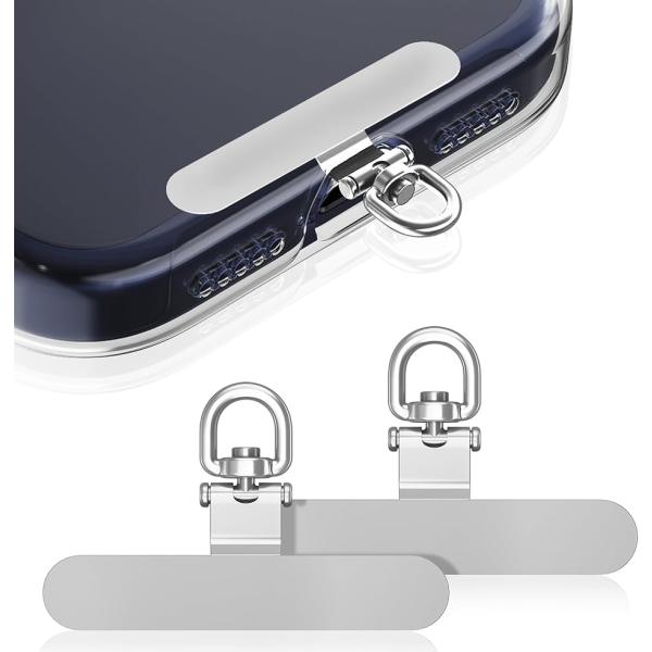 スマホストラップ ストラップホルダー 2個入り極薄0.2mm・360°回転式・浮きにくい設計 タグパ...