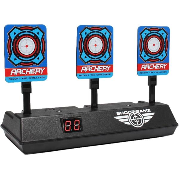 電子ターゲット シューティング 自動採点 3ターゲット 静止モード ナーフ (ブラック)