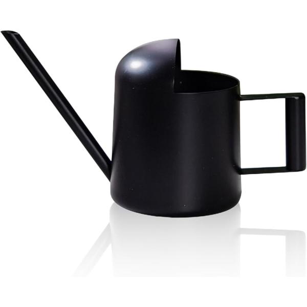 じょうろ ミニ ステンレス 室内 観葉植物 多肉植物 軽量(ブラック,  300ml)