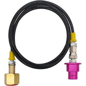 ソーダ水機注入ステーションアダプタ1.5 ピンクタイプ ミドボン ソーダマシン専用 150cmホース (ブラック, W21.8-14)