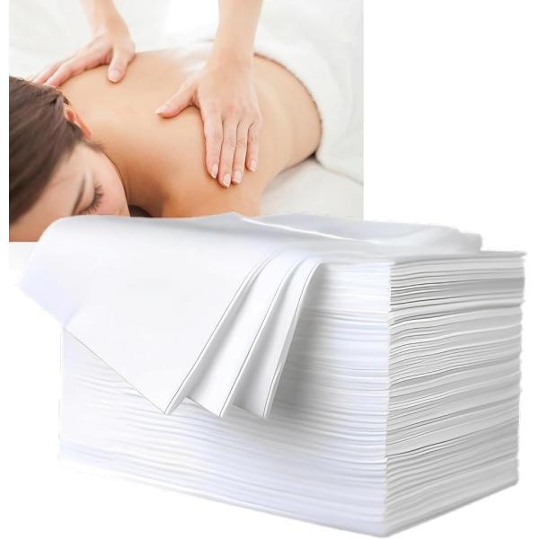 防水シーツ 使い捨て 不織布 業務用 エステサロン 介護 穴無し (ホワイト,  100x200cm...