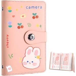 こども貯金箱 1000円札で10万円分貯まる 100枚収納 幣収納アルバム PUレザー 両面収納 (マルチ, うさぎ ピンク)
