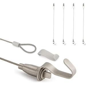 ピクチャーレール ワイヤー フック 分離型インテリアコーディネーター監修 耐荷重40kg (シルバー,  0.5mフック1， 4， 本)