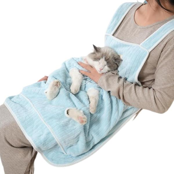 猫 抱っこ エプロン ハーネス ペット 飼い主服 防粘毛 カバー 寝袋 小型犬 爪を切るとき 傷防止...