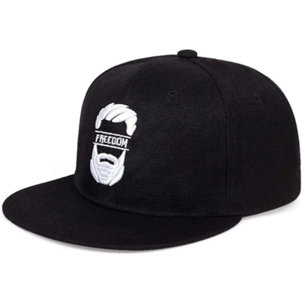 キャップ ひげおやじ 刺繍 56〜60cm スナップバック 深め ヒップホップ (ブラック(FREE...