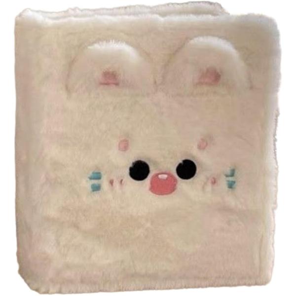 シール帳 動物デザイン バインダー カードブック 毛付き スケジュール帳 女の子 (multicol...