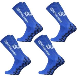 【互換品】サッカー ソックス グリップ スポーツ 靴下 滑らない ランニング ゴルフ アウトドア 作業(青4, 24.5-28.0 cm)