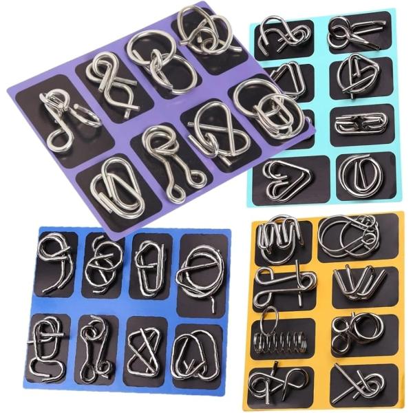 知恵の輪 パズル ちえのわ 大人 子供 おもちゃ 手遊び 難易度別 (32個セット)