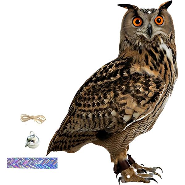 鳥よけ 360°回転パドルヘッド 吊り下げタイプ 50μm厚PPフィルム製 防水・耐候(茶色,  フ...