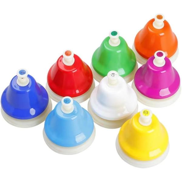 ハンドベル 卓上ベル タッチ式ベル ミュージックベル 楽器 ギフト (マルチカラー)