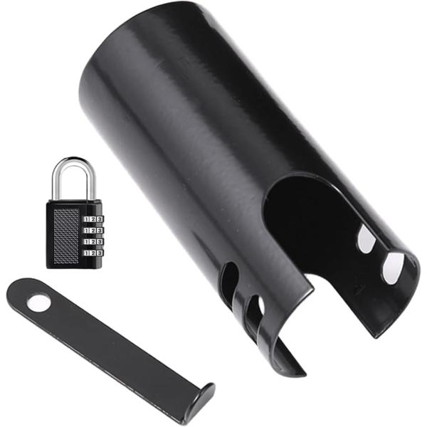 蛇口 ロック カバー 鍵 盗水 いたずら防止 屋外 ベランダ 庭 水道 水栓 散水栓 (ブラック カ...