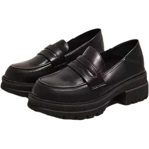 コインローファー シンプル 厚底 快適 シューズ レディース カジュアル 学生 定番 オシャレ 太ヒ...